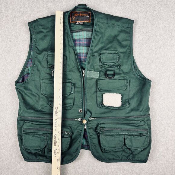 Rio Bravo Vest Hunter Green Reversible Cargo Tactical Utility Fishing Outdoorsy - Picture 10 of 16